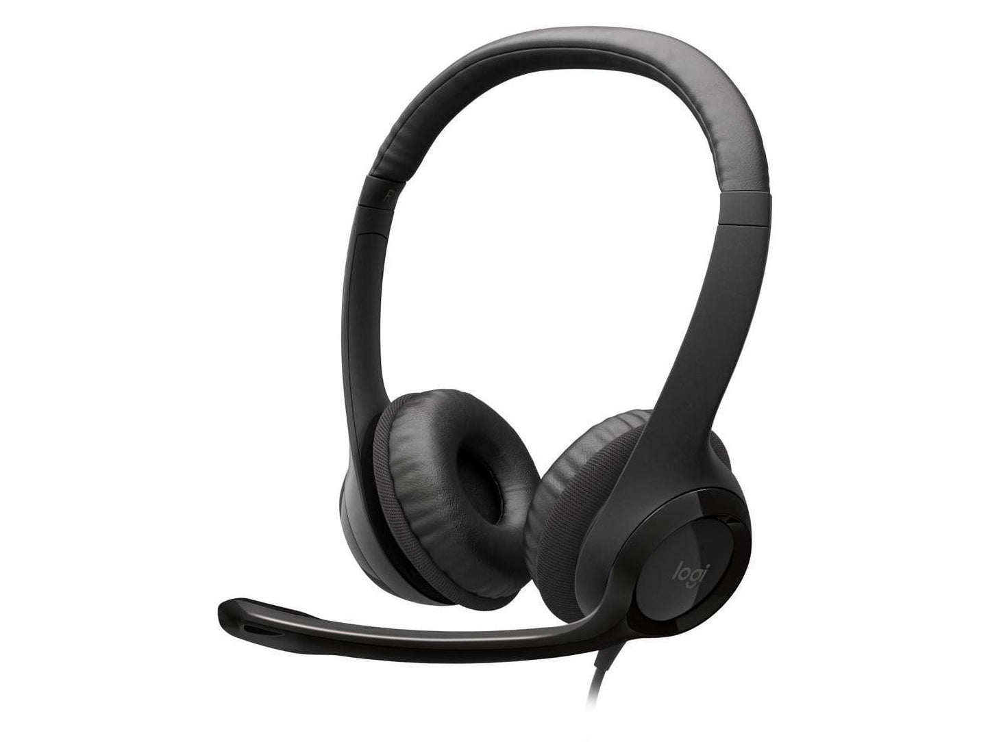 H390 Wired Headset, Stereo Headphones with Noise-Cancelling Microphone, USB, In-Line Controls, Pc/Mac/Laptop - Black