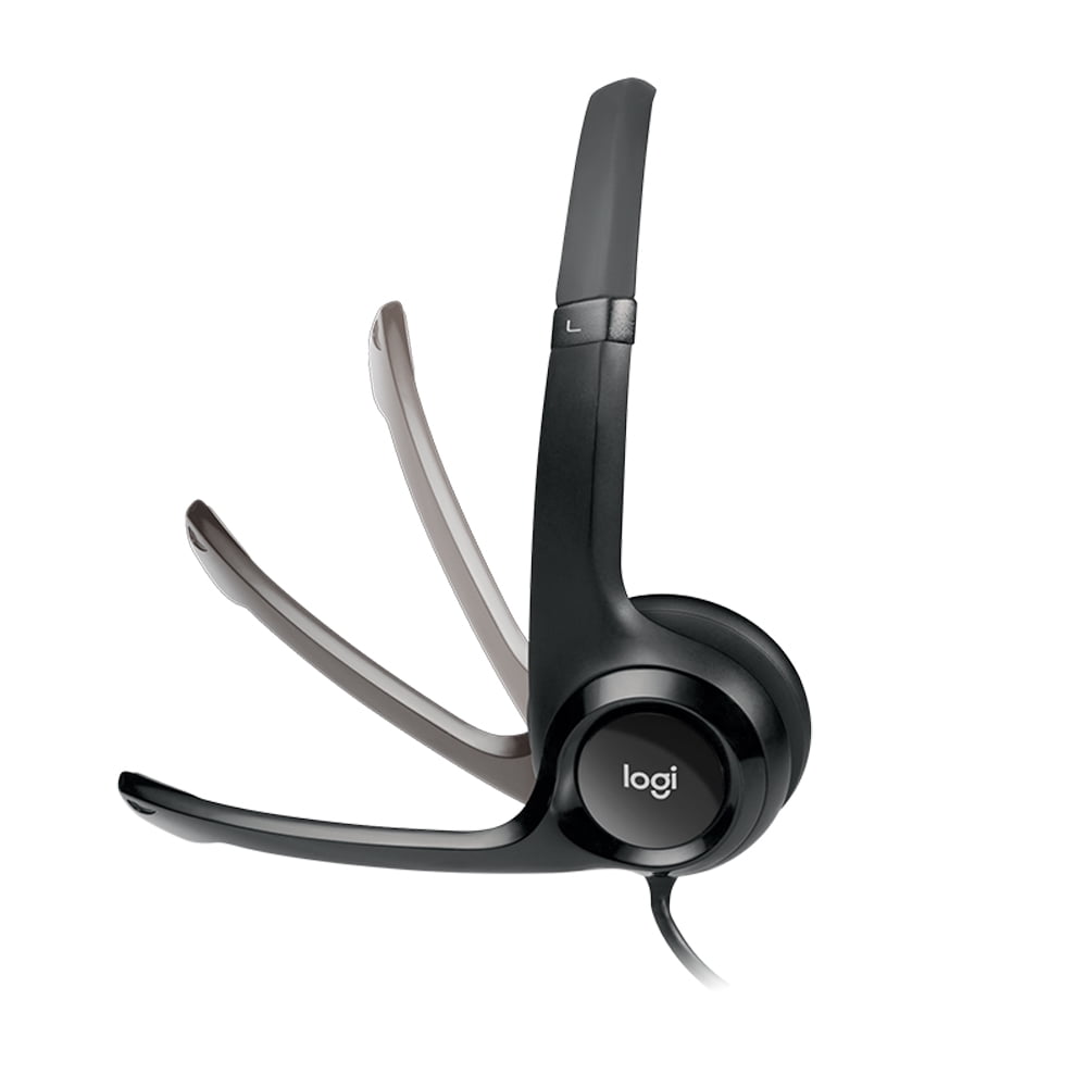 H390 Wired Headset, Stereo Headphones with Noise-Cancelling Microphone, USB, In-Line Controls, Pc/Mac/Laptop - Black
